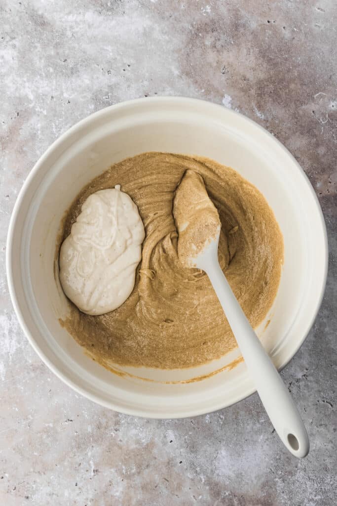 mixing sourdough discard into cookie dough