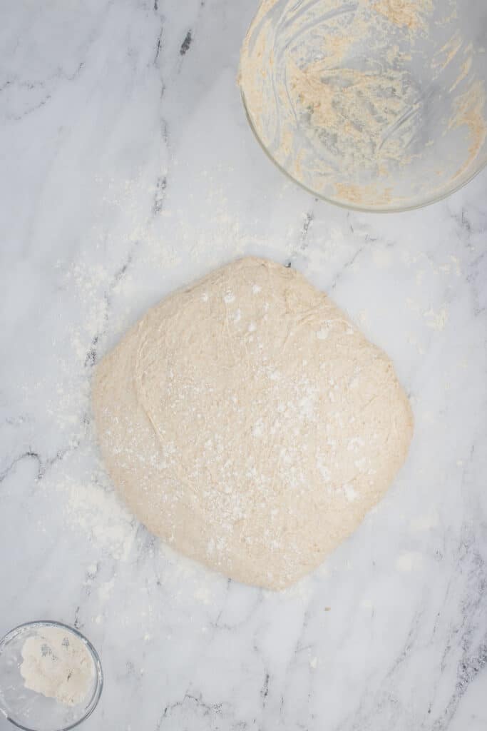 sourdough ciabatta dough on counter