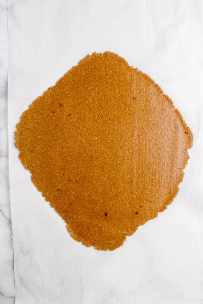 graham cracker dough rolled out