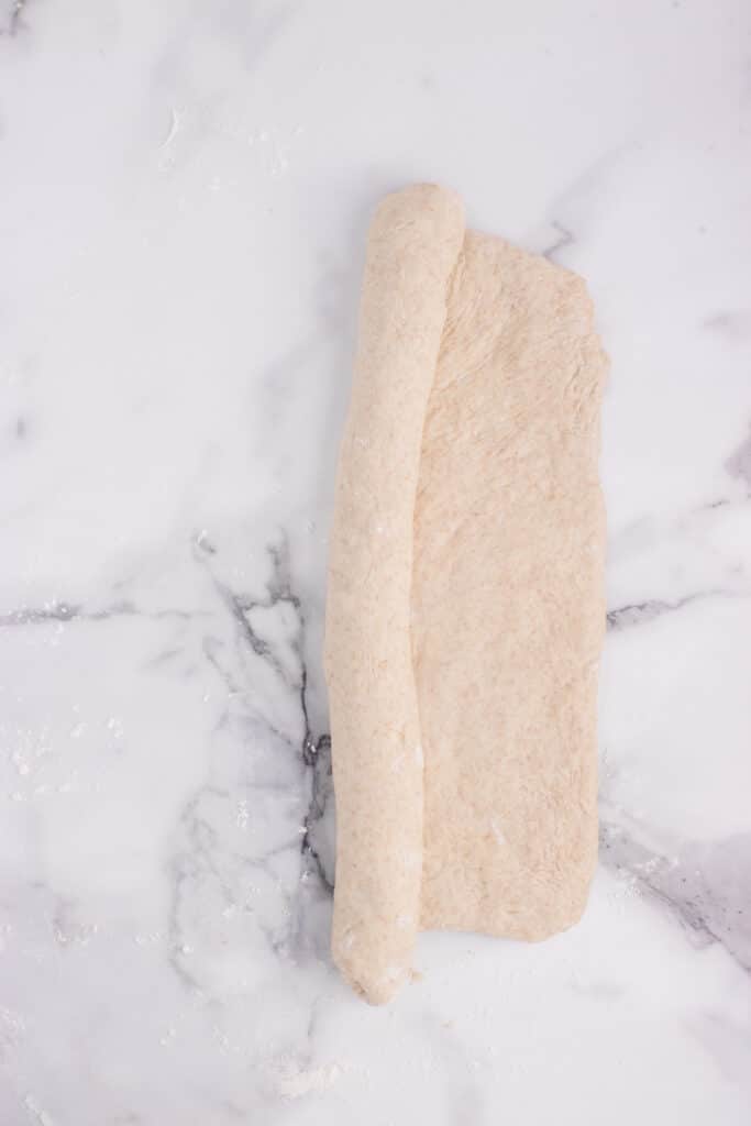 rolling rectangle into log