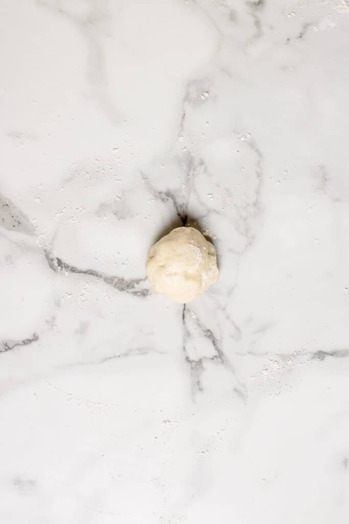a small circle round of dough
