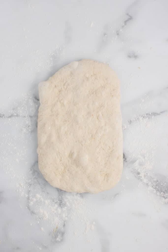 dough stretched into a rectangle