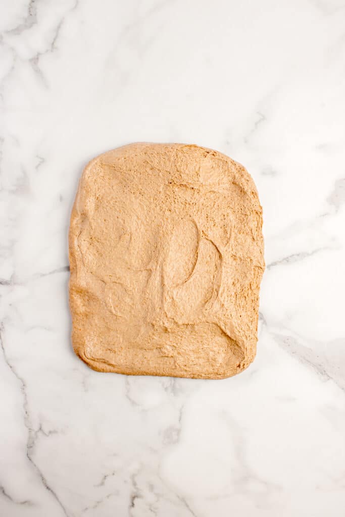 dough rolled into small rectangle